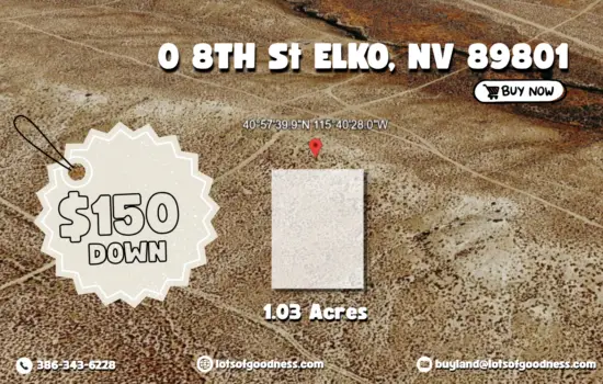 1.03 Acre on Elko County Perfect for Serene Activities. On High and Dry Ground by LOG.