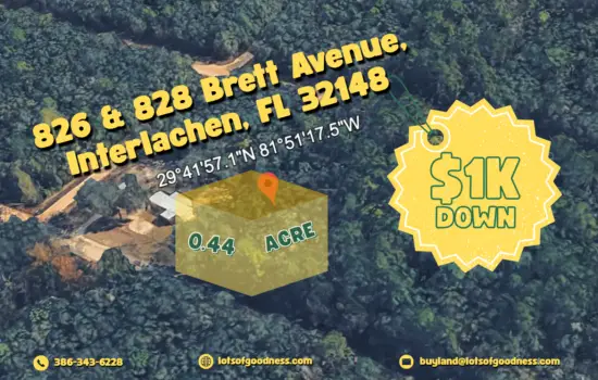 2 Lots Partially Fenced on Brett Ave for just $1,000 Down by LOG.